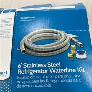 Smart choice 6’ stainless steel refrigerator waterline kit